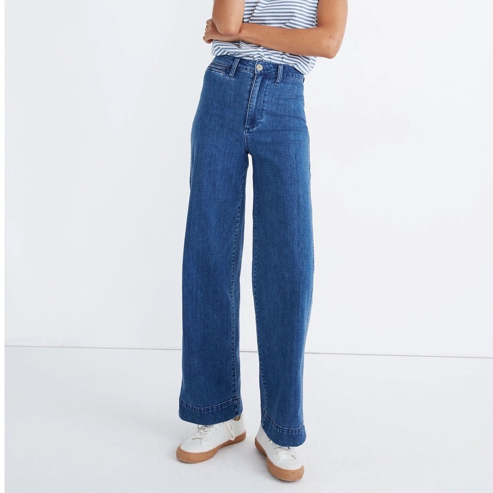 Madewell Slim Emmett Full-Length Wide Leg Jeans Blue AJ211 Size 31